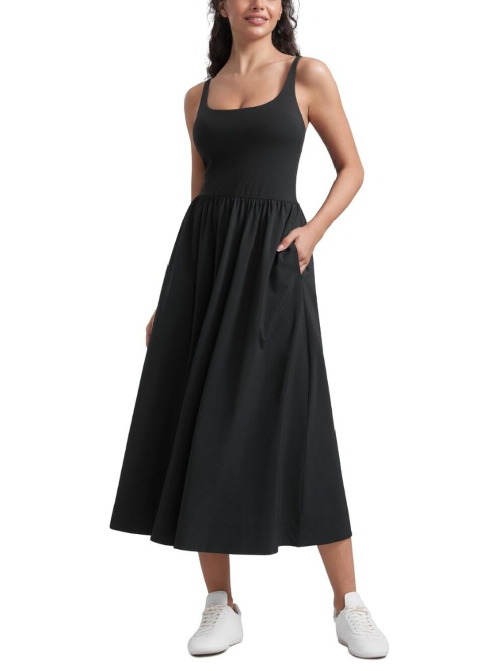 Square Neck Maxi Casual Dress